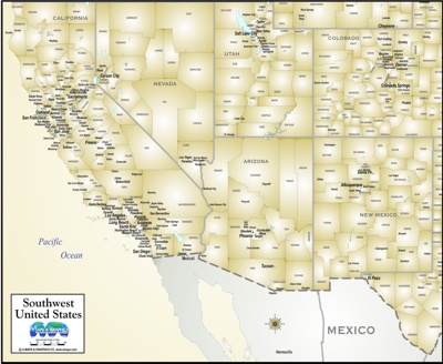Download SOUTHWEST USA MAP to print